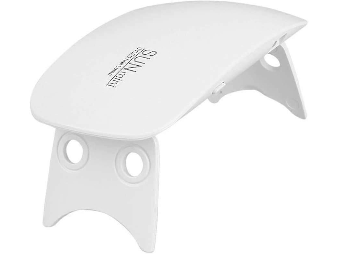 Lámpara LED para uñas, mini luz LED USB de 6 W para uñas de gel, secador de uñas portátil blanco para esmalte de gel, secador de uñas de bolsillo con diseño plegable de 2 pulgadas.