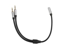 Cable De Audio Aux De 3,5 Mm, 1 Hembra A 2 Machos, Dividido, 0,3 M, Conexión Estéreo Duradera