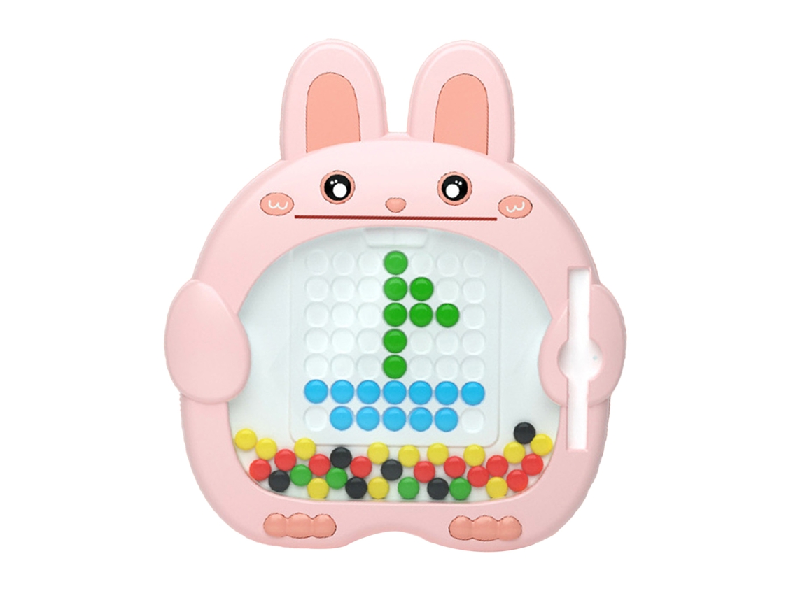 Dan26-tablero Mágico De Dibujo Con Puntos Y Perlas Conejo Cartoon Juguete Educativo Divertido Para Niños Color Rosa