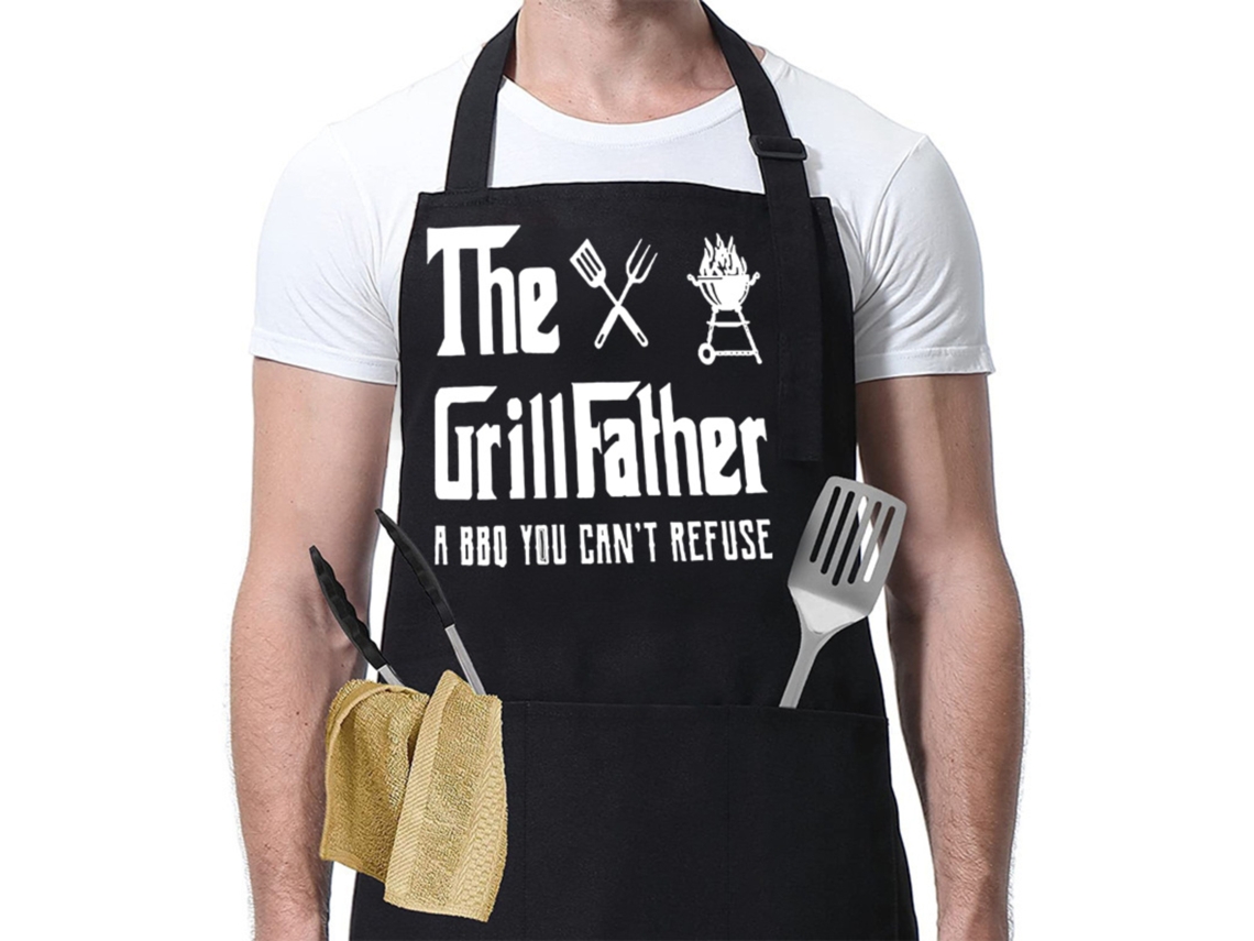 Delantalos Divertidos Para Hombres Con Bolsillos, Delantal De Chef Para Cocinar, Ropa De Cocina De Barbacoa Con Dos Bolsillos Grandes, Correa De Cuell