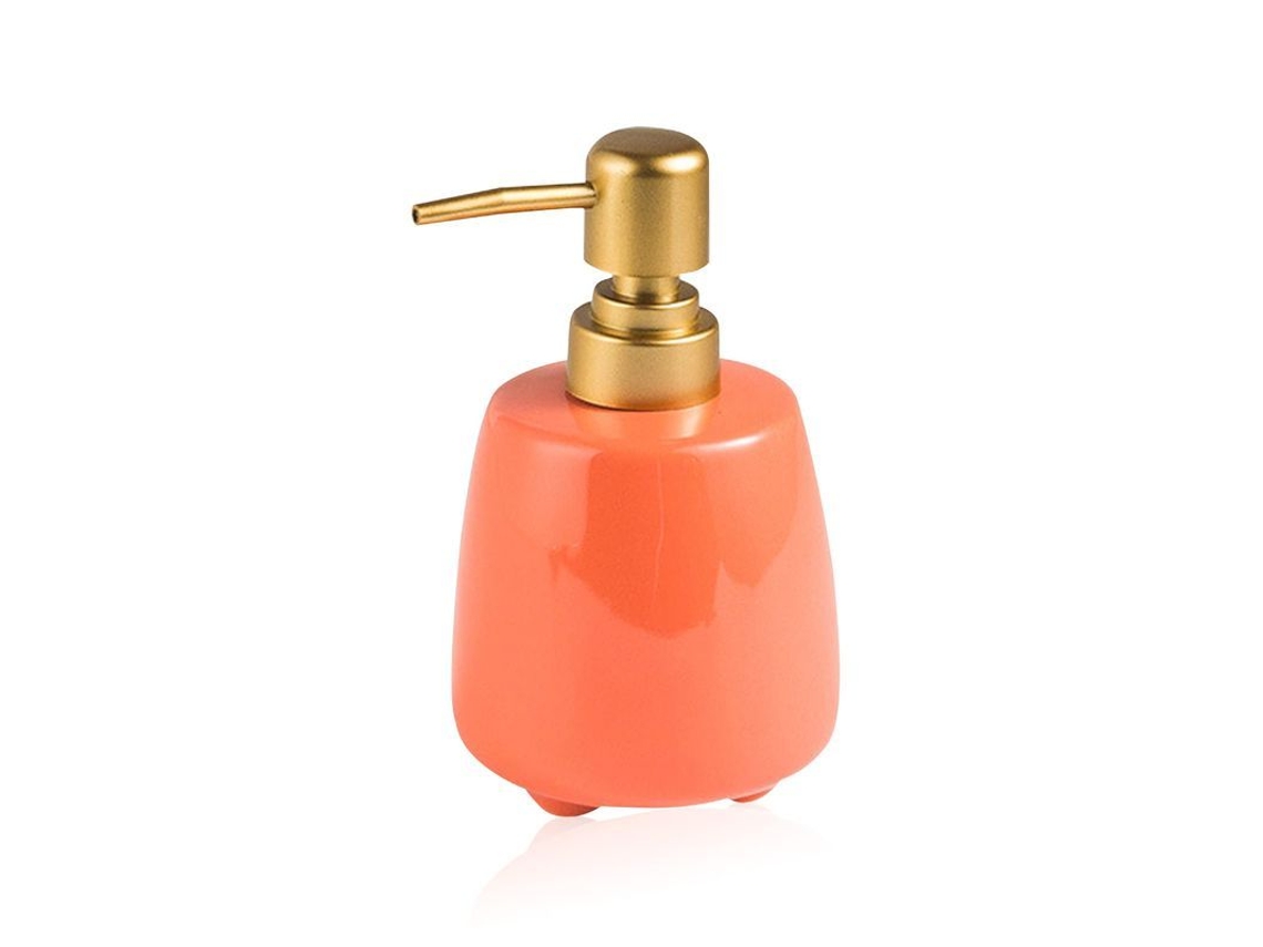 2026-dispensador De Jabón De Cerámica Linjou Con Bomba Para Jabón Liquido Y Champú (naranja)