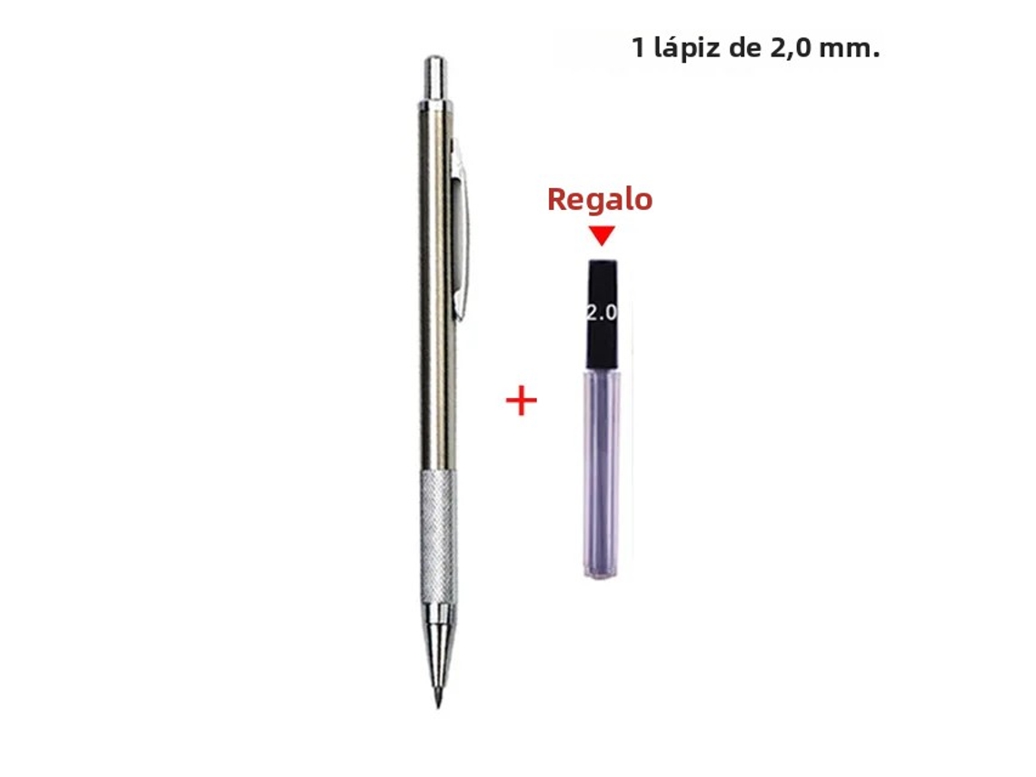 (2,0 Mm) Un Juego De Portaminas Mecánicas De Metal, Adecuadas Para Dibujar Y Hacer Bocetos, Con Mina.