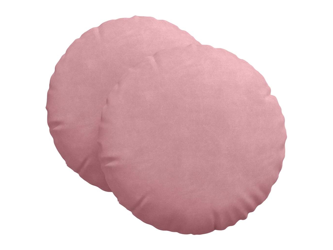 Cojines para asiento, 2 unidades, rosa, Ø 40 x 13 cm, terciopelo HARLANV1