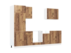 Juego de gabinetes de cocina de madera vieja Kalmar (7 piezas) EXCLUSIVO DE LA CASA