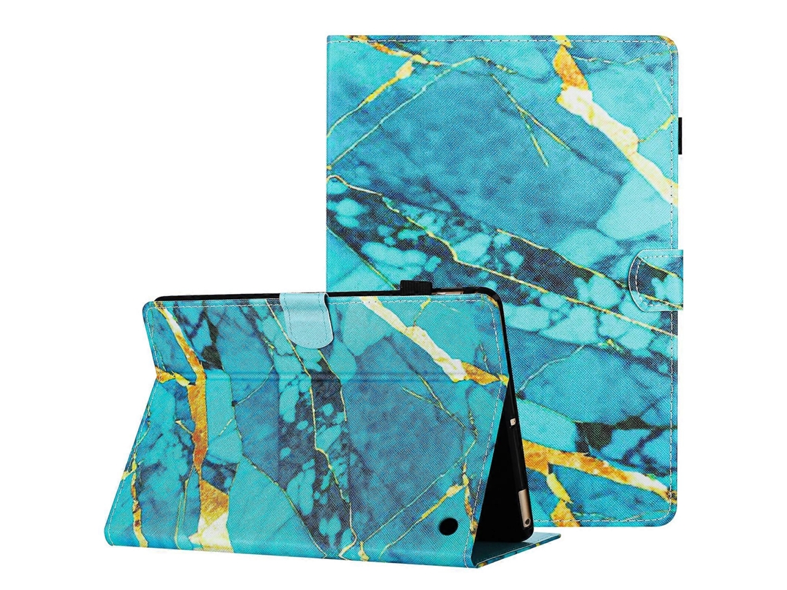 Funda para tableta Amazon Fire HD 8 (2022) con soporte de cuero sintético y diseño Hengrongshen de mármol azul dorado (2020)