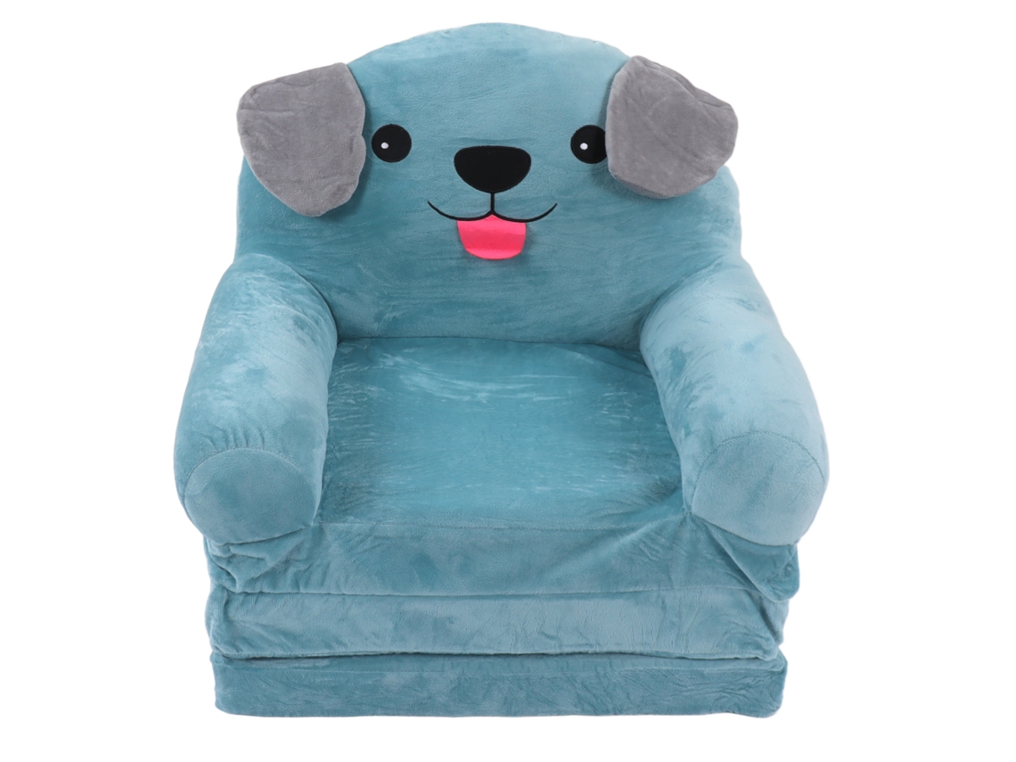Sofá Infantil Plegable Con Diseño De Perro Azul Y Estampado De Dibujos Animados, 3 Niveles, Versátil, Cómodo Y Fácil De Limpiar.