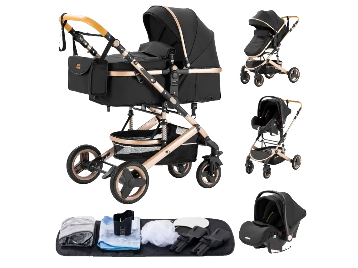 Cochecito de bebé, sistema de viaje 3 en 1, diseño ligero, W530 negro