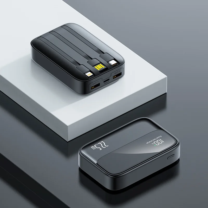 Mini Banco De Energía (negro, 10 000 Mah), 22,5 W, Carga Rápida, Cargador De Batería Externo Portátil