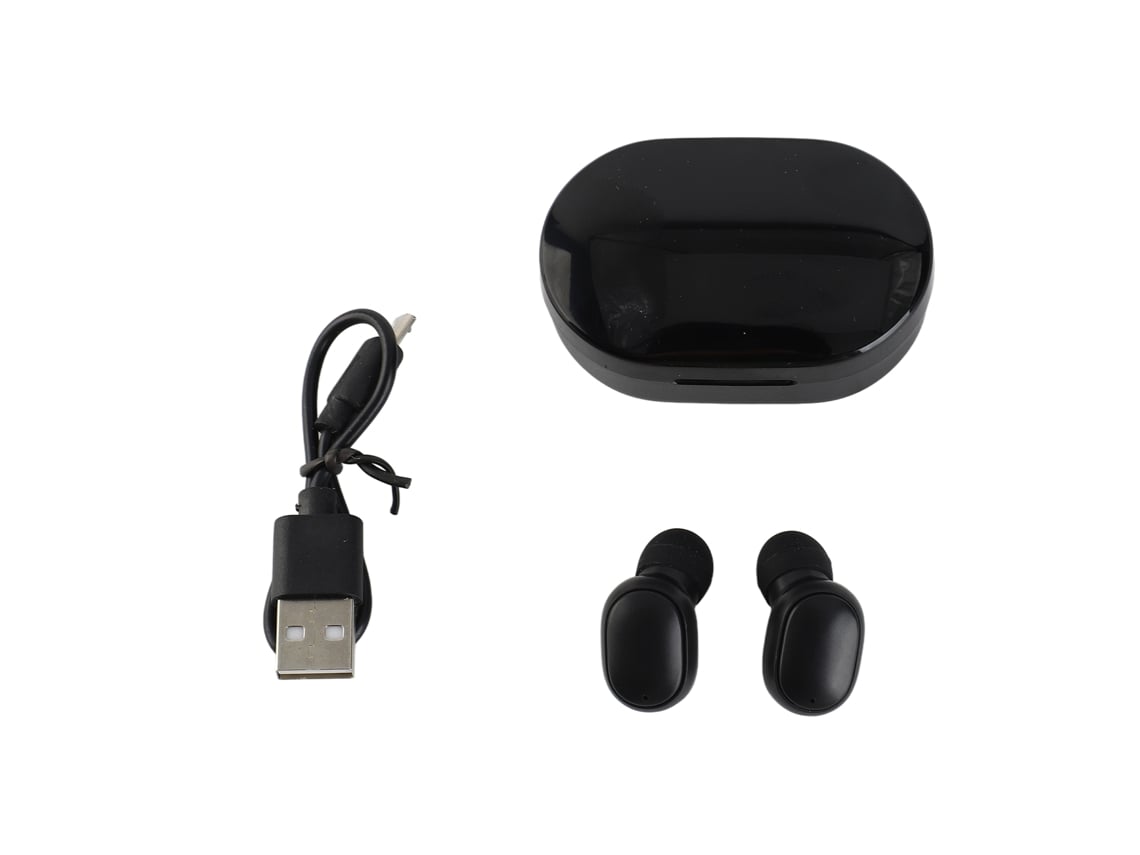 Fone De Ouvido Sem Fio Bt5.3 Estéreo Redução De Ruído Ipx4 Carregamento Case Para Esportes Preto