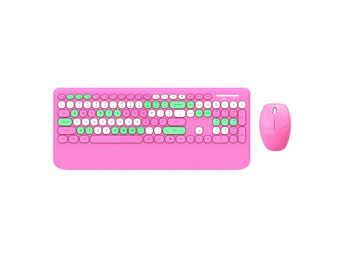 Teclado y ratón inalámbricos de 2,4 GHz con teclas redondas para portátil Everley891