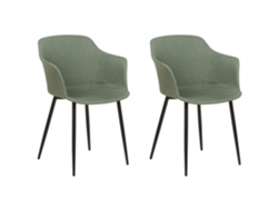 Conjunto de cadeiras de jantar de estilo retro BELIANI Elim de Poliéster Verde 59x45x82