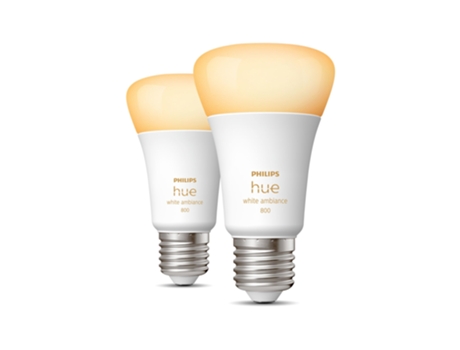 Philips Hue A60 Luz ambiental blanca - Bombilla inteligente E27 - 800 Pack de 2 PHILIPS BY SIGNIFY