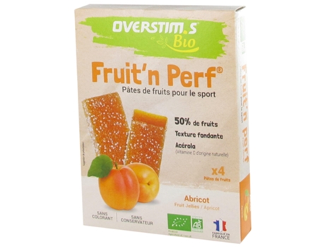 Fruit'N Perf Pasta de Frutas Bio 4 Barritas Sabor : Albaricoque OVERSTIMS