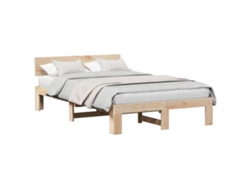 Maison Exclusive - Estructura De Cama Natural 135 X 190 Cm Madera De Pino Macizo