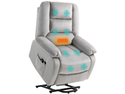 Sillón Masaje Reclinable Compacto, Gris Claro