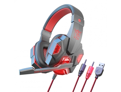 Auriculares Sy830Mv Kit de juegos con cable con micrófono Sonido potente de 3,5 mm para PC Computadora PC negra roja luminosa