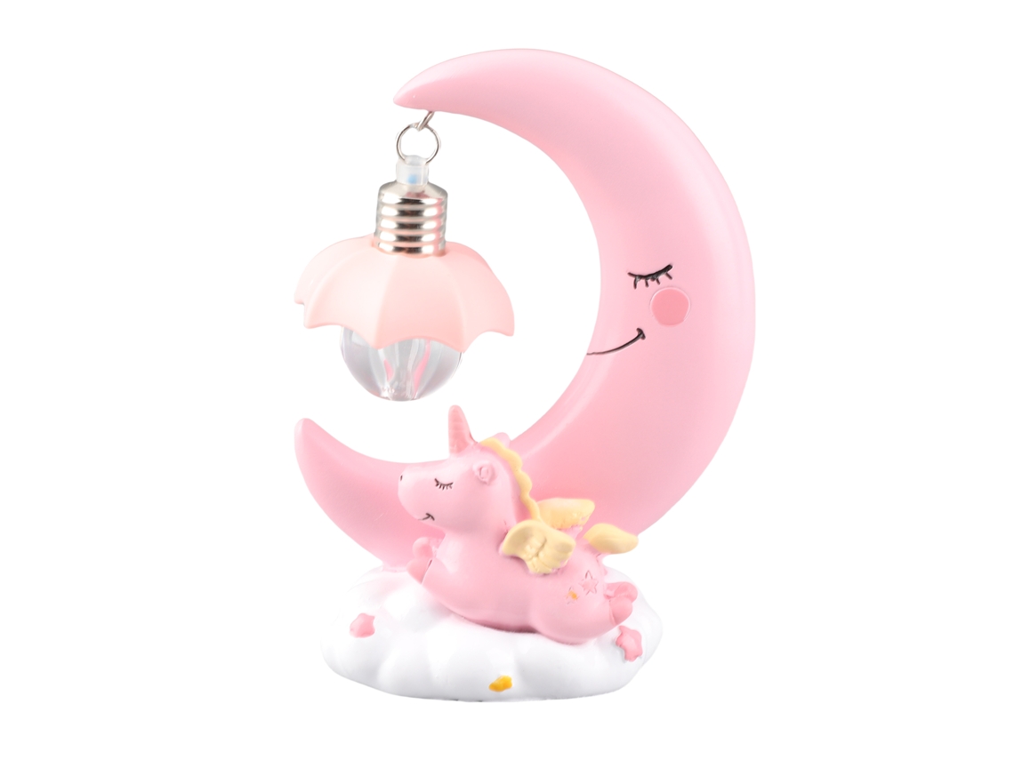 Lámpara De Mesita De Noche Led De Resina Con Diseño De Luna De Dibujos Animados Para Guardería, Juguete, Regalo Infantil, Luz Nocturna