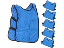 Colete De Treino De Futebol Respirável Para Meninos E Meninas, Em Poliéster Azul Royal, Pacote Com 6 Unidades.