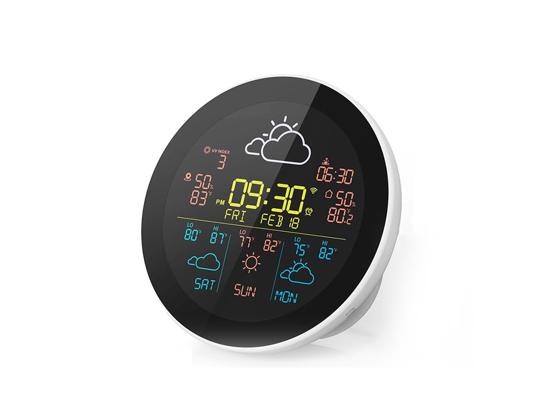 Tuya WiFi reloj meteorológico inteligente pronóstico del tiempo de 3 días estación meteorológica termómetro higrómetro inalámbrico (1 unidad de subsensores) 03