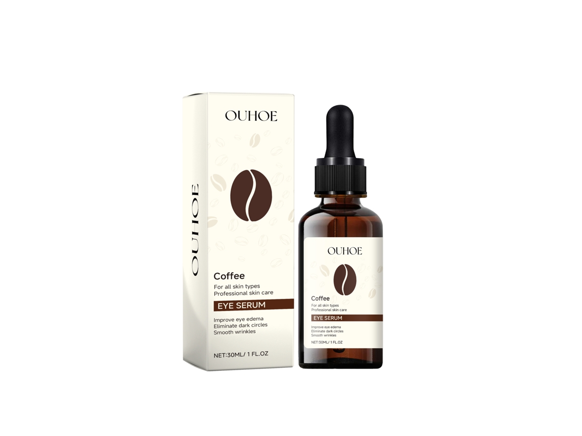 Sérum calmante con cafeína para el contorno de ojos. Alivio rápido.