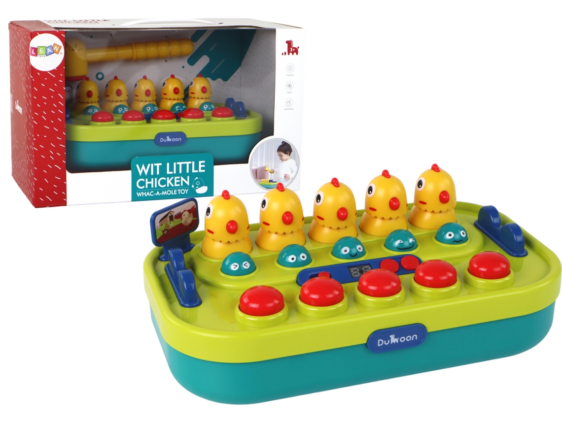 Juego arcade Whac A Mole, pollos, martillo, luces, sonidos, funciona con pilas, B.active