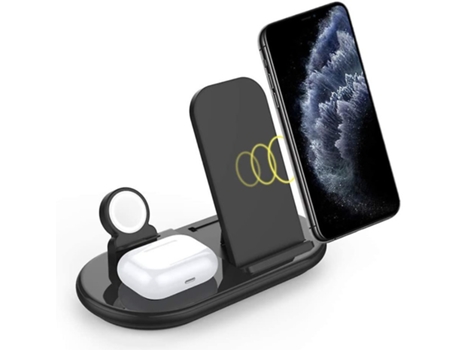 Cargador Inalámbrico 3 en 1 Estación de Carga Inalámbrica 10W Soporte Cargador Adaptable para Iphone 13/12/11 Pro Max/Xr/X/8 BISBISOUS