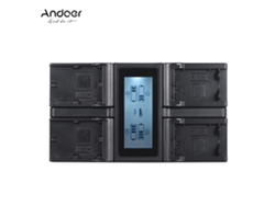 Cargador De Baterías De 4 Canales Para Np-fw50 Npfw50 Lp-e6 Lp-e6n Con Pantalla Lcd