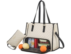 Bolsa térmica para el almuerzo para mujer, para portátil de 15,6 pulgadas, con compartimento térmico para refrigerios (beige) Eifson