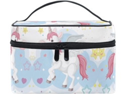 Neceser Cuero Con Cremallera Portátil Organizador Para Mujer Estampado