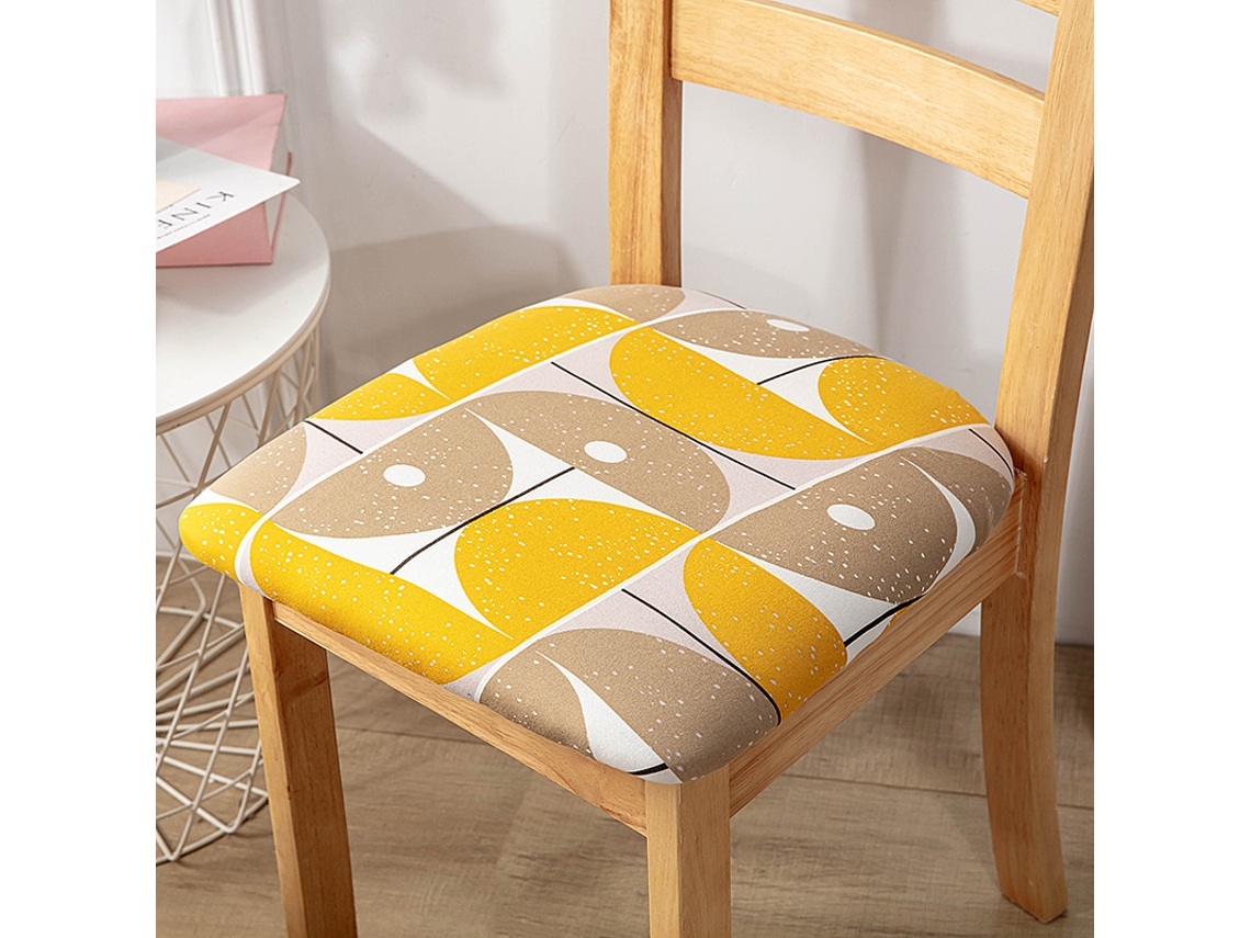 1 paquete de funda protectora extraíble para silla de comedor para el hogar, patrón de restaurante 21-Tamanho universal LUUCOZK