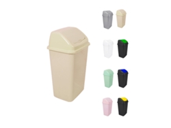 Cubo de basura con tapa giratoria de 30/50 litros ideal para el hogar y la oficina beige 30 L Jardim202