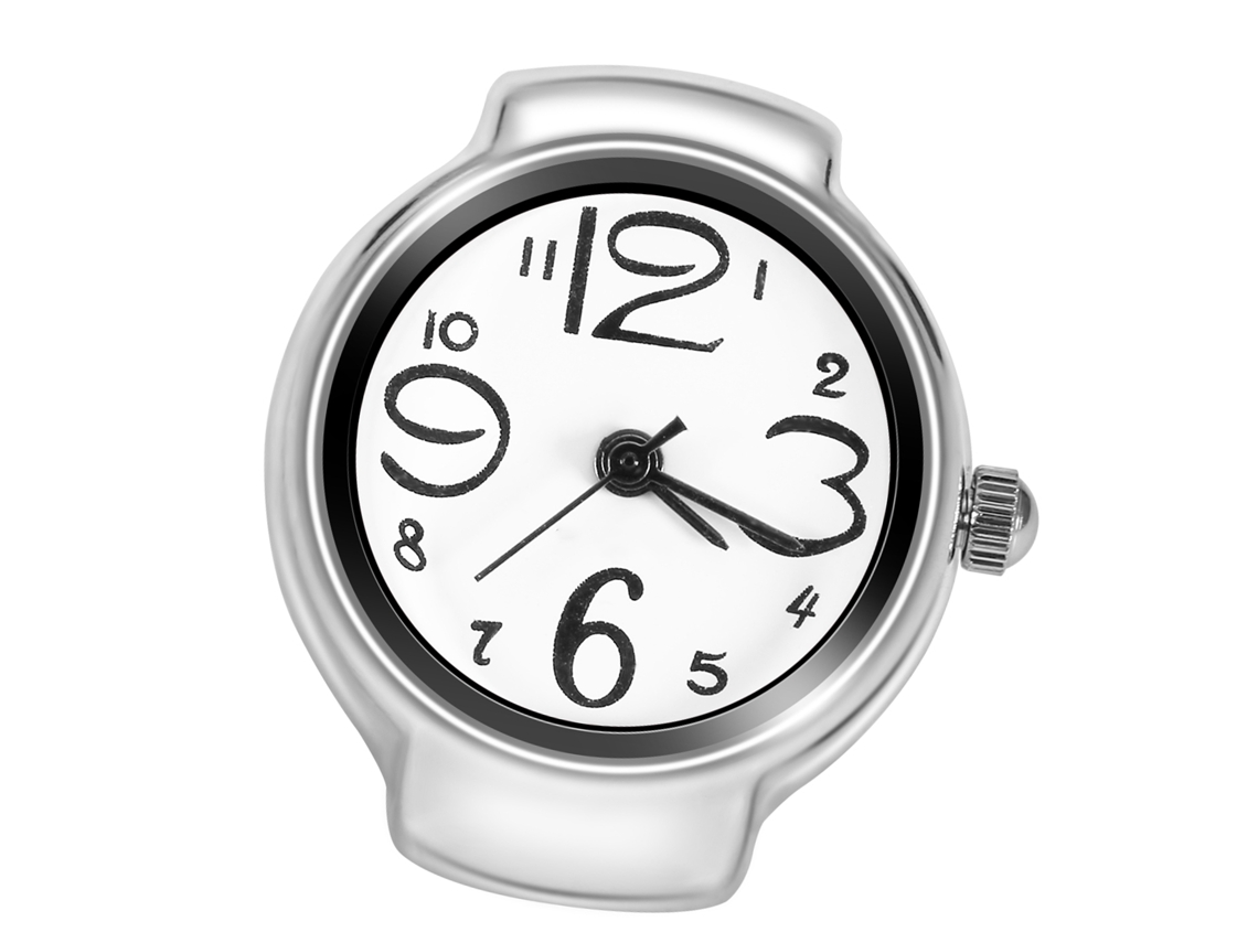 Reloj Anillo De Mujer Hombre De Moda Cuarzo Analógico Redondo Blanco