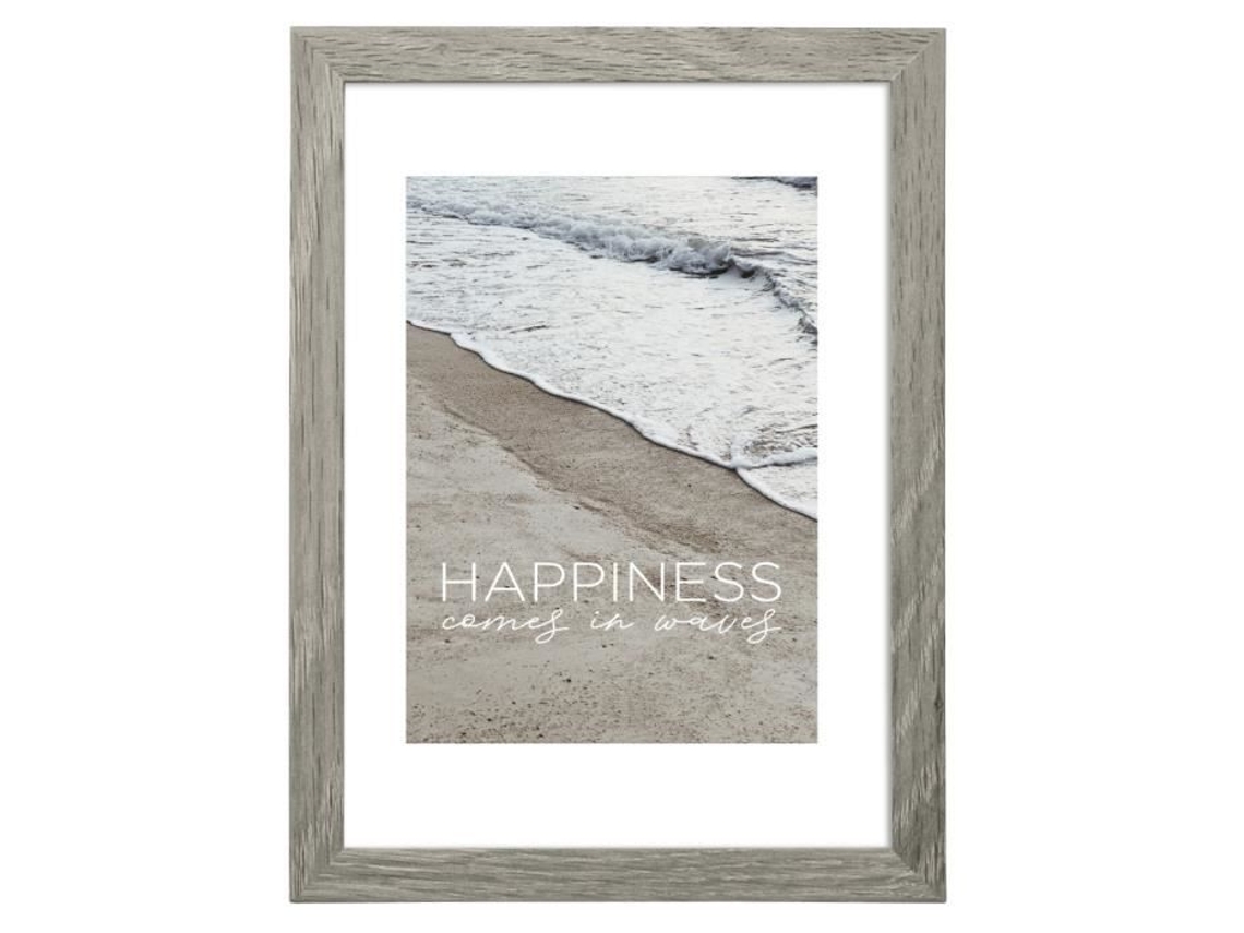 Marco De Madera Gris Ondas 15 X 20 Cm Gris