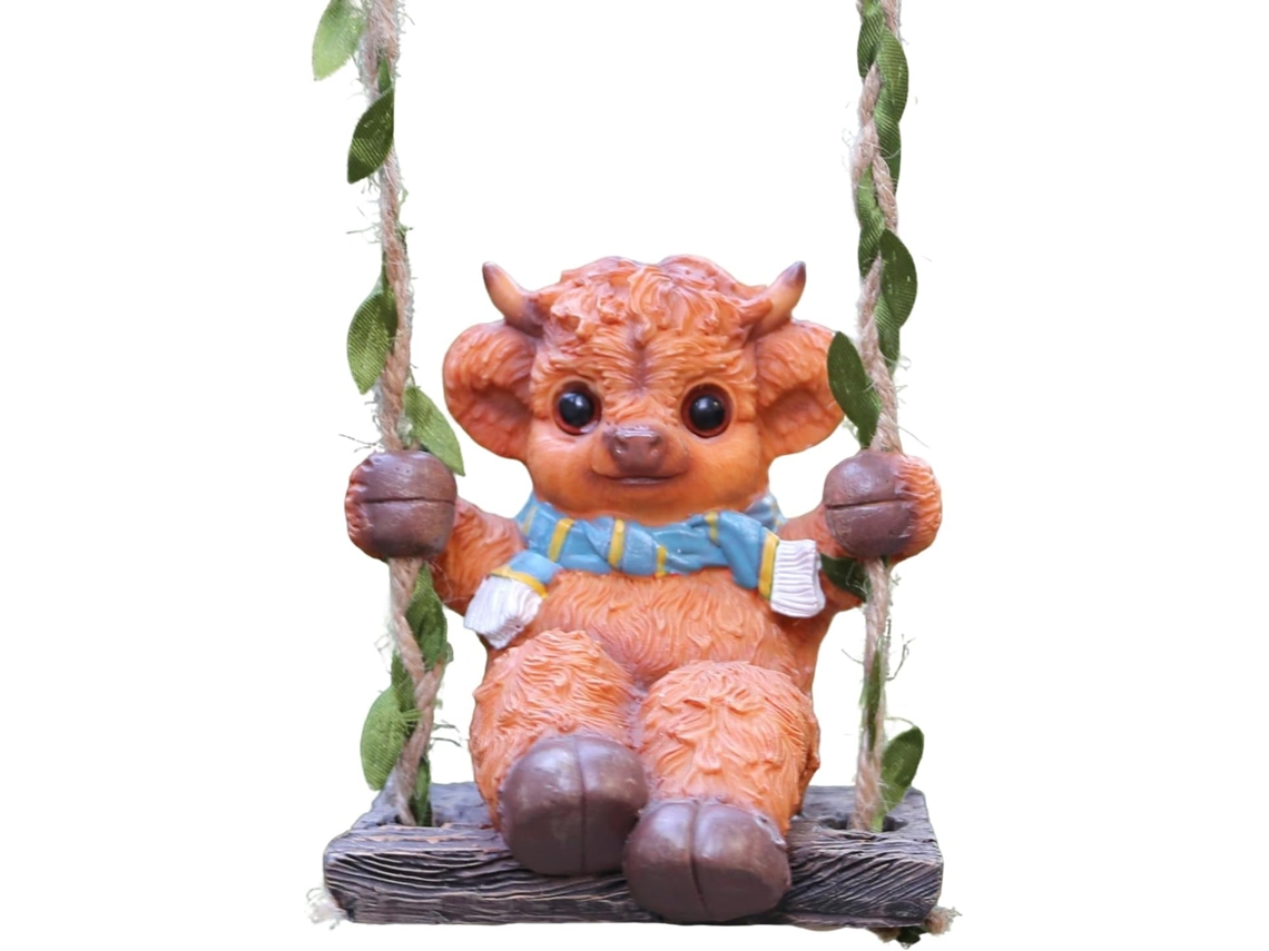 Estatua De Vaca Las Tierras Altas Escultura Mecedora Para Patio En Resina Con Forma Estatuas Decorativas Jard N