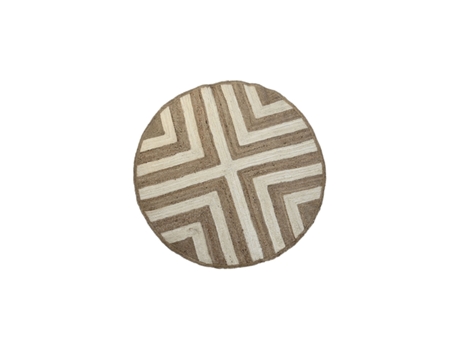 Alfombra DKD HOME DECOR (150.00 x 150.00 x 1.00 cm - Jute - Blanco)
