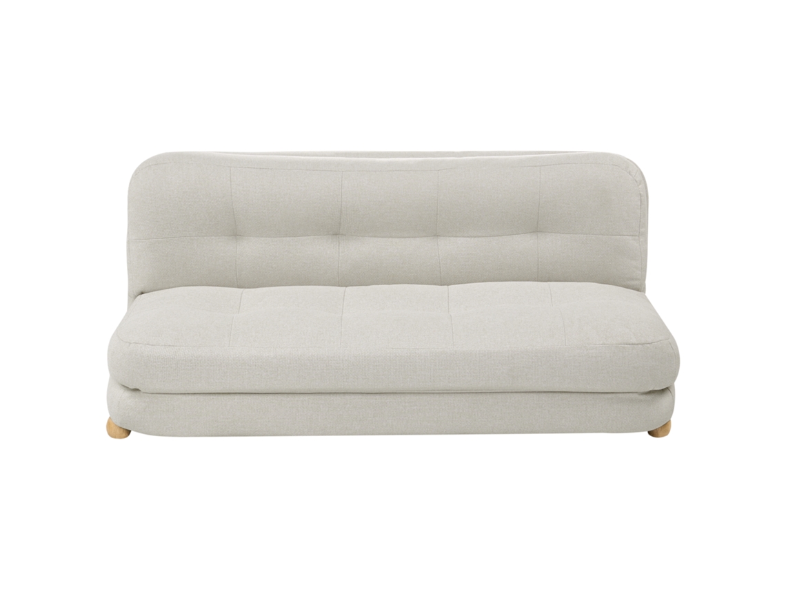 Sofá-cama Beliani Esbjerg De Linho Sintético Branco 133x78x61