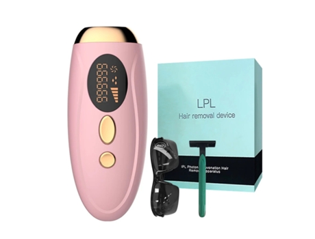 Depilador LKC IPL002 Tecnología de pulso Photon Cosmetic Aparato + Gafas + cuchillo de afeitar - Rosa