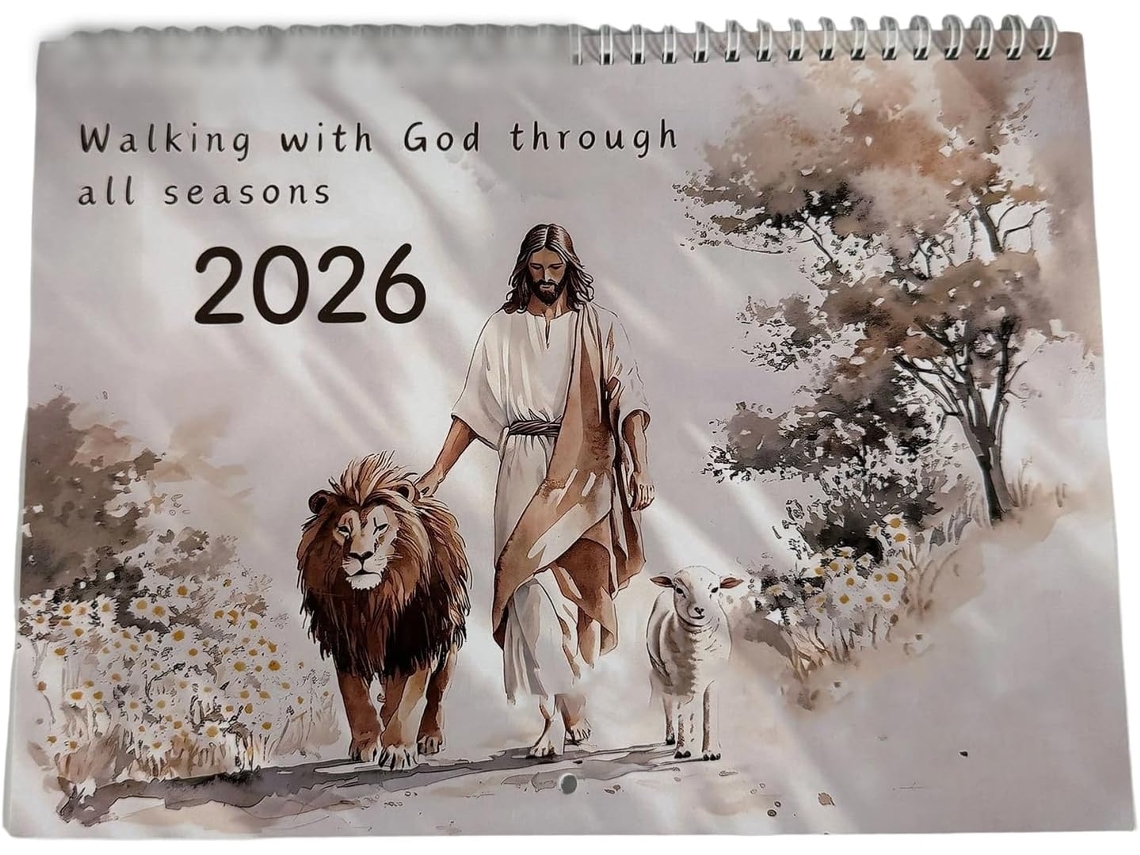 Calendario De Historias Bíblicas 2026, Carpeta De Pared Doble Rollo, Mensual Con Hojas Desprendibles