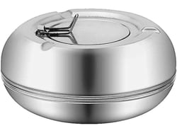 Plato De Ceniza Redondo De Acero Inoxidable Moderno Con Tapa Portátil Reutilizable Para Uso Interior Y Exterior