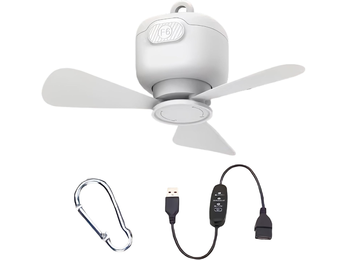 Ventilador De Techo Para Tienda De Campaña | Ligero Y Suspendible, Ventilador Usb Silencioso Con 3 Velocidades