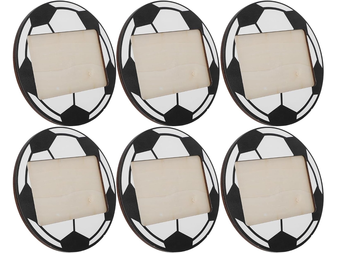Marcos Fotos Escritorio Madera Paulownia 5 Grosor Juego 6 Decorativos Temática Fútbol Decoración Rústica