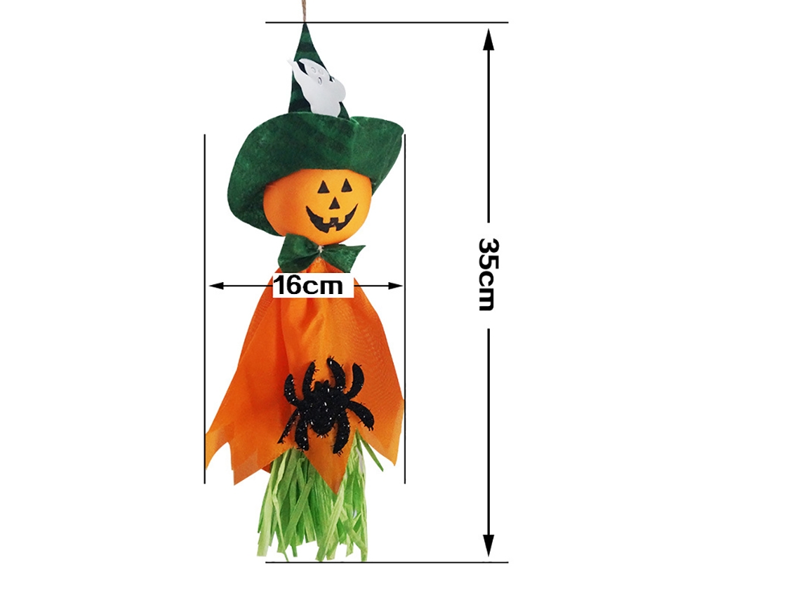 Muñeco fantasma de Halloween colgante, decoración para casa y jardín embrujados, 1 pieza naranja Viewleaf