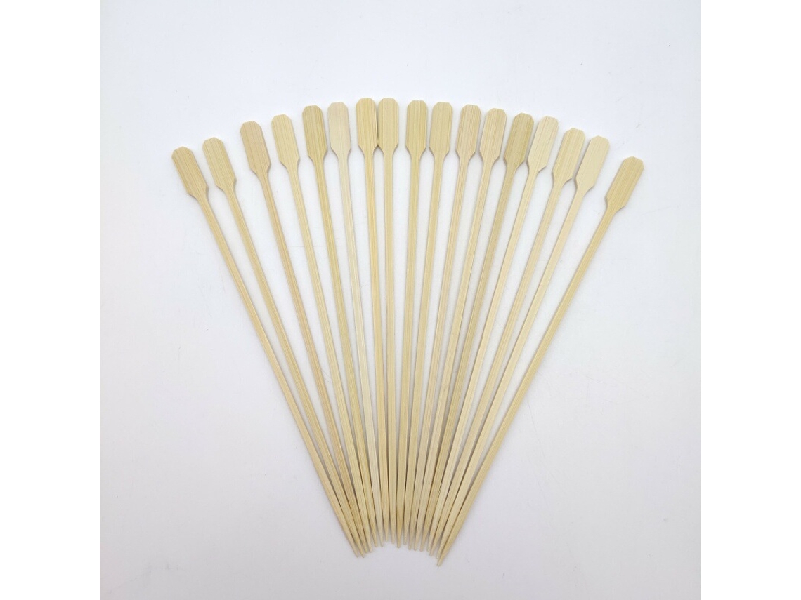 Brochetas de madera de bambú, multiusos para asar, frutas y más, bambú natural resistente al calor, 8.2 pulgadas (100 unidades)
