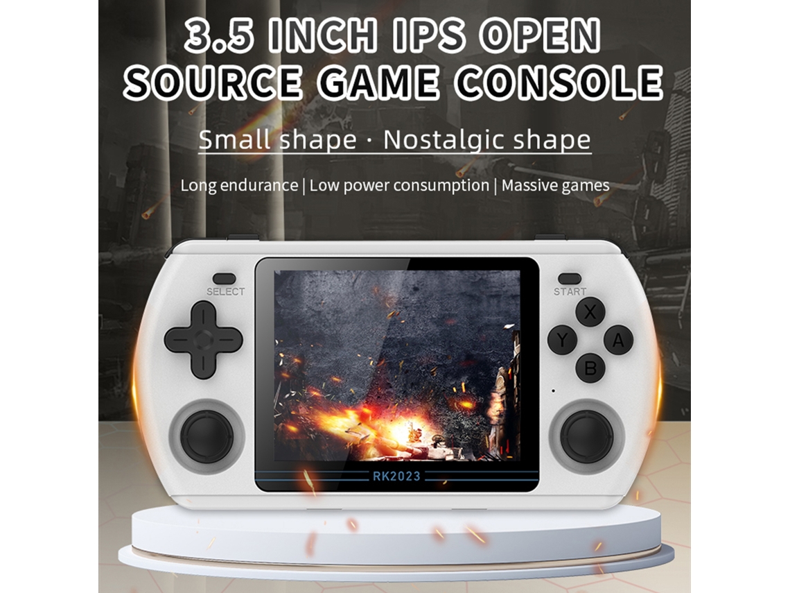 Consola De Juego Portátil Con Pantalla Ips Hd De 3.5 Pulgadas 16g+128g Powkiddy Rk2023 Azul
