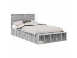 Maison Exclusive - Estructura De Cama Con Estante Manual Gris Sonoma 120 X 190 Cm