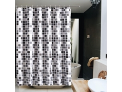 2026-cortina De Ducha Linjou Clásica Mosaico, Impermeable Poliéster, 180x200cm, Decorativa Baño 180x200cm
