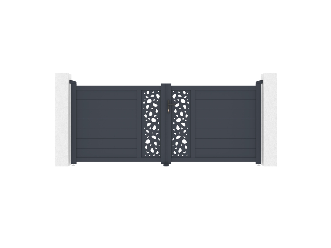 Puerta abatible 3m sunny h.120 aluminio gris