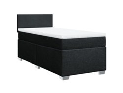 Maison Exclusive - Cama Box Spring Con Colchón Tela Negro 90x200 Cm
