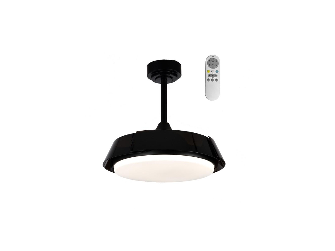 Ventilador Dc Led Batan 1070Mm 36W 3Cct 3200Lm Dim Tuya Negro CRISTALRECORD