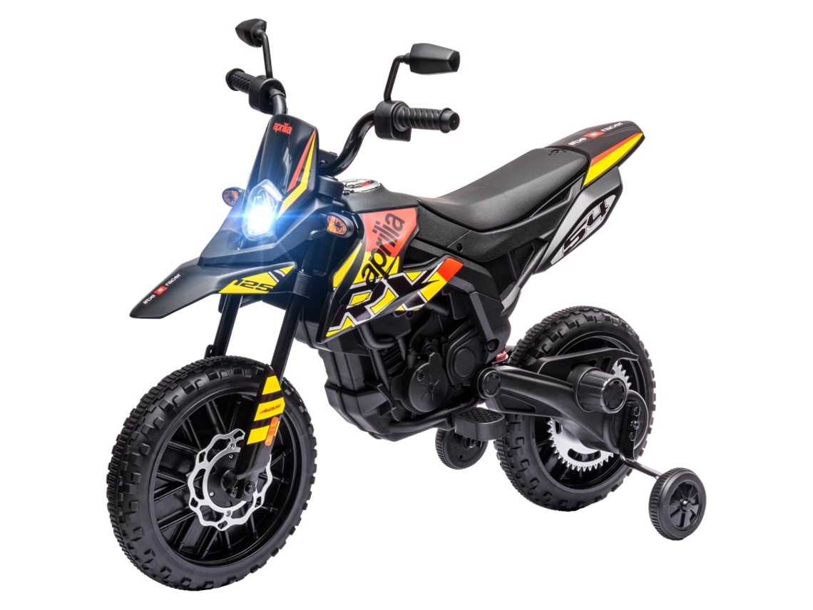 Moto Infantil De 12 V Con Ruedines, Luces Led, Música, Puerto Usb, Color Amarillo.